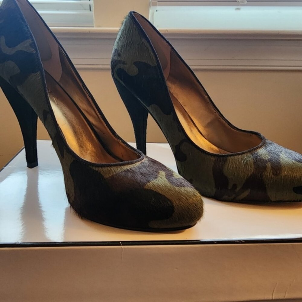 Nine West Calf Hair Camouflage High Heels
